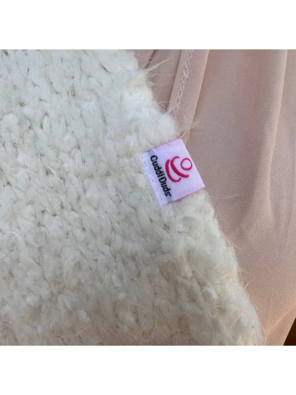Cuddl Duds Cream Knit Infinity Scarf Soft Polyester Nylon Blend